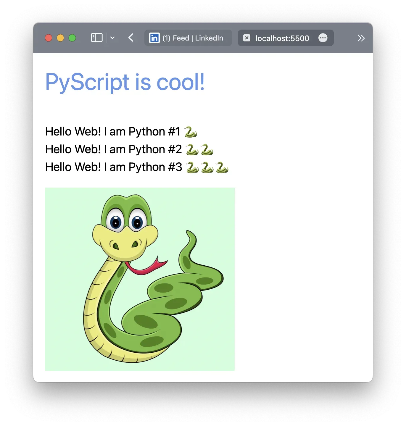 Website running PyScript