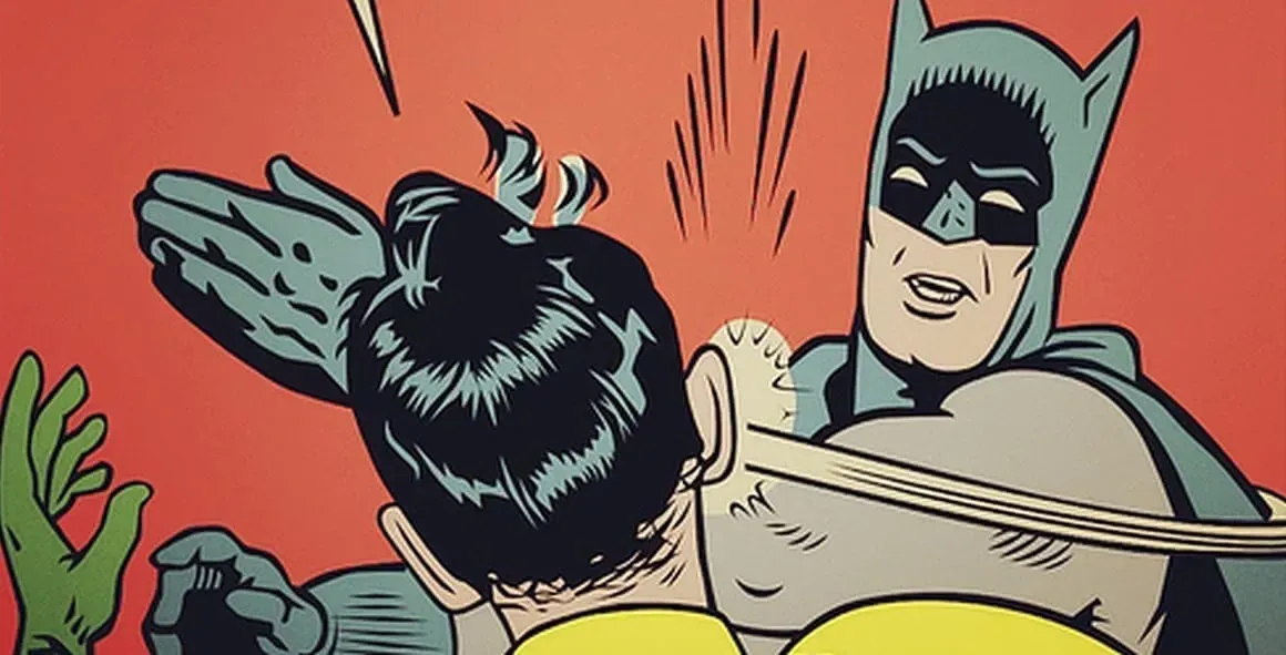 Batman slapping Robin meme