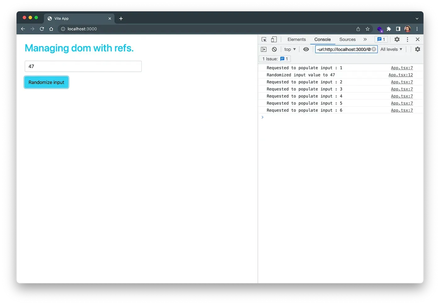 Refs help us to hook to any DOM element on page and interact with them outside react’s official way.
