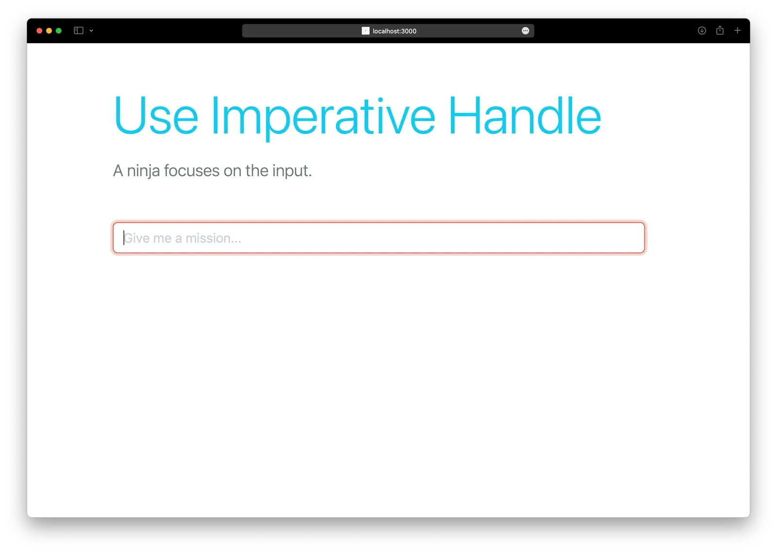 Use Imperative Handle demo with the input focused in red