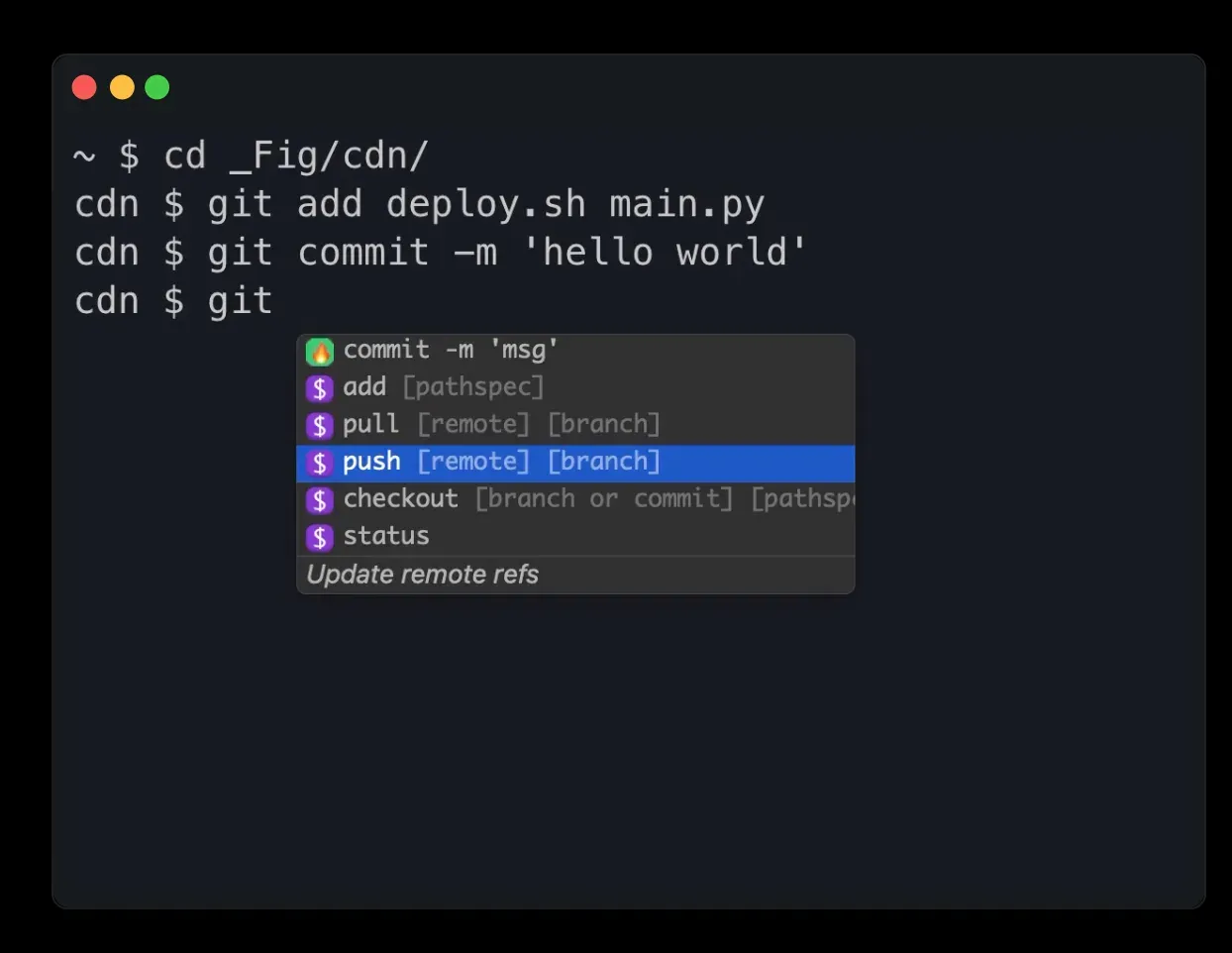 Fig autocomplete in the terminal