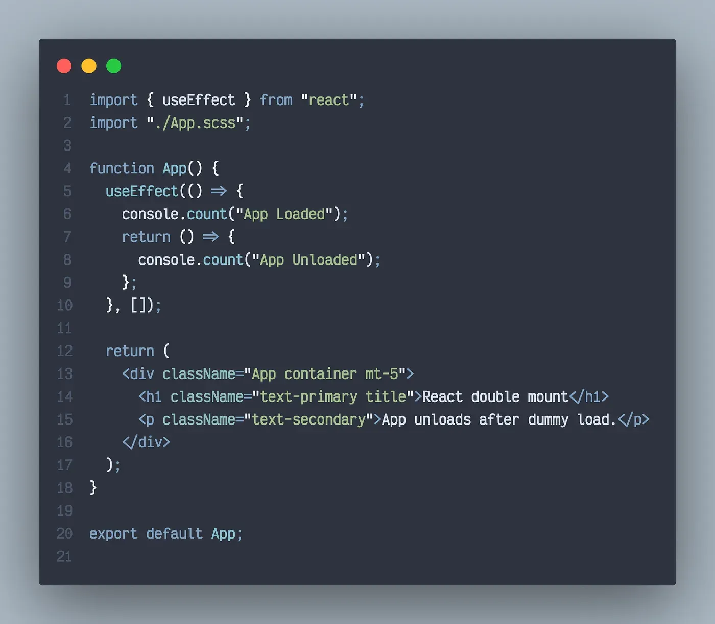 useEffect with cleanup function.