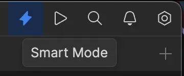 Fleet’s smart mode toggle in the top right of the editor