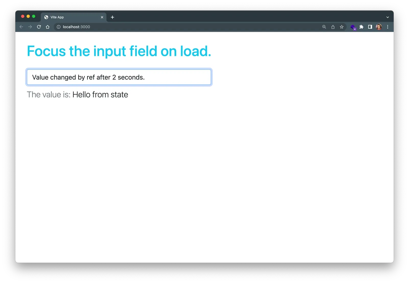 Value updated directly by using ref in a 2-second timeout broke our application.