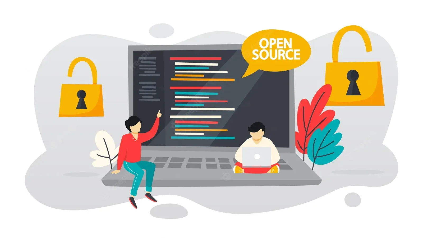 Open source software illustration